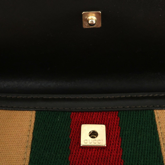 Gucci Wallet Clutch Womens Brown Canvas Leather Trim Lined Snap Pockets Dust Bag - Picture 9 of 14